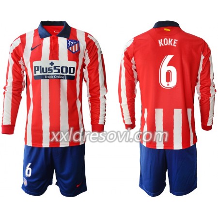 Atlético Madrid Koke 6 Domaći Dječji Komplet Dresovi za Nogomet 2020-2021 Dugim Rukavima (+ kratke hlače)